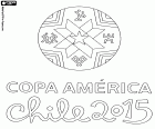 2015 Copa America logosu. 4 Temmuz için Güney Amerika Şili-11 Haziran dan milli takımlar arasında futbol rekabet