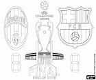 Juventus Rakip Barcelona. Final UEFA Şampiyonlar Ligi 2014-2015. Berlin, Almanya, 6 Haziran 2015 yılında Olimpiyat Stadyumu, Olympiastadion