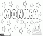 Monika, Monica, Monique, Monicka ve Monike türevi diğerleri arasında. Monika, Almanca, Macarca, İskandinav kadınsı adı ve Slav dilleri