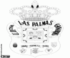 Union Deportiva Las Palmas'in kalkanı. Las Palmas de Gran Canaria için yapılan İspanyol futbol takımıdır. Kimin logolar üzerinde UD Las Palmas amblemi görünen ada beş takım birleşmesi 1949 yılında kurulan kulüp