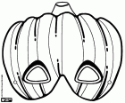 Kendini bir Jack-O'-lantern kabak gibi ünlü Halloween pumpkins gizlemek için maske