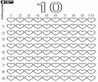 Küçük kalpler sayısı on saymak öğrenmek için bize yardımcı olacak, 10