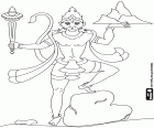 Lord Hanuman, Hindu mitolojisinde, Maymun Kral, bir Tanrı Shiva yönlerini bir karakter