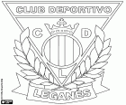 Club Deportivo Leganés logosu. 1928'de kurulan futbol kulübü merkezi bulunan Leganes, kenti yakınlarındaki Madrid içinde ve ilk tarihinin seferi 2016-2017 sezonunda Primera División oynayacak