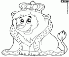 Kralı Aslan, hayvanların kralı. Aslan Kral taç ve pelerin ile