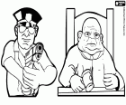 Bir polis aracı ve bir yargıç, iki adalet temsilcileri