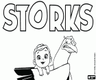 İngilizce Storks, leylekler, leylek ve bebekler efsanesi bir animasyon film orijinal logosu