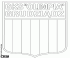 Grudziądzki Klub Sportowy Olimpia Grudziadz, futbol takımıdır,'Grudziadz, şehir içinde Kuzey Polonya Kuyavian-Pomeranian Voyvodalığı Vistula Nehri yanındaki Madalyası
