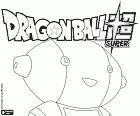 Meraklı bir robot, karakter sonradan ünlü anime-manga Dragon Ball Dragon Ball Super logolu