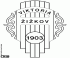 FK Viktoria Žižkov amblemi, futbol kulübü Žižkov, eski bir bağımsız Belediye tabanlı ve 1920 den Prag, Çek Cumhuriyeti başkenti bir bölgesinde