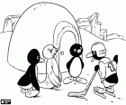 Penguen Pingu ve arkadaşları Eskimo yakın