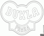 Dukla Prag logo, Fotbalový Klub Dukla Praha, futbol takımı Dejvice, Şehir Prag, Çek Cumhuriyeti başkenti çeyrek