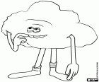 Kollar ve bacaklar, rahat ve eğlenceli bir karakter ile kabarık bir bulut film Troller Cloud Guy olduğunu