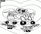 Powerpuff Girls şarkı ve aletleri gökkuşağı renkleri şarkıyla Love Makes The World Go Round kaydetmek için oynamak