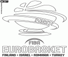 FIBA EuroBasket 2017 2017, Avrupa erkek Basketbol Şampiyonası 31 Ağustos dan 17 Eylül 2017 için dört ülkede, Finlandiya, İsrail, Romanya ve Türkiye logosu
