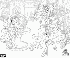 Kraliyet prensesleri boynuzlu at Canterlot dostluk Festivali. Üç boynuzlu at Prenses: Prenses Celestia, Prenses Luna ve Prenses Candance