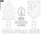 Olympique de Marseille vs Atlético Madrid, UEFA Avrupa Ligi 2017-2018, 16 Mayıs 2018 yılında Parc OL, Lyon, Fransa'nın, son karşı