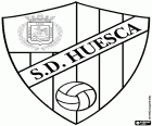 Sociedad Deportiva Huesca amblemi, futbol takımı Huesca şehir. 2018-2019 sezon tarihi, La Liga, İspanyol Birinci Ligi ikinci konumda 2017-2018 sezon Liga 123 bitirdikten sonra ilk kez oynayacak