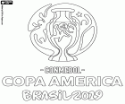Brezilya 14 Haziran ve 7 Temmuz 2019, arasında yer alan Copa America Brezilya 2019 logosu. On iki katılımcı takım CONMEBOL ve iki davetli takım, Katar ve Japonya 10 vardır. Arjantin, Bolivya, Brezilya, Ekvador, Kolombiya, Paraguay, Peru, Şili, Uruguay ve Venezuela CONMEBOL vardır