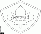 Kanada Ulusal Rugby Takımı logosu. Onlar Canucks ve Les Rouges takma var