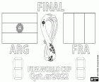 Arjantin vs Fransa. FIFA Dünya Kupası Katar 2022 finali. Doha'daki Lusail Stadyumu, 17 Aralık 2022. Şampiyonanın belirleyici maçı, sırasıyla Arjantinliler ve Fransızların en iyi iki yıldızı olan genç Kylian Mbappe ile veteran Leo Messi ile karşı karşıya gelecek.