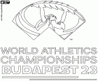 2023 Dünya Atletizm Şampiyonası logosu, Budapeşte, Macaristan, 19-27 Ağustos 2023