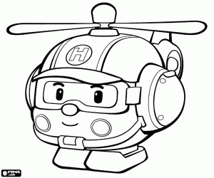 Robocar Poli helikopter boyama