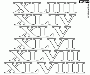 Roma rakamları 43 48 boyama