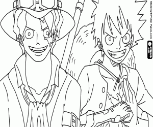 Sabo ve Luffy, üvey boyama