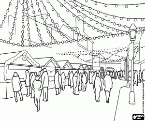 Sahne Noel pazarı boyama