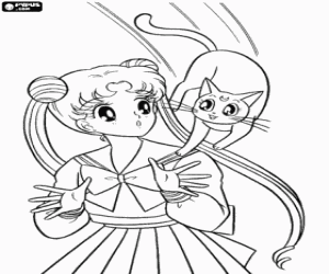 Sailor Moon ve Diana yavru boyama
