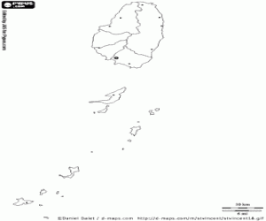Saint Vincent ve Grenadinler harita boyama