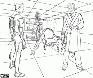 Sam ve Kevin Flynn, yüz yüze boyama