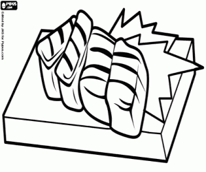 Sashimi, Japon çiğ balık boyama