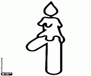 Sayı 1, bir mum ile boyama