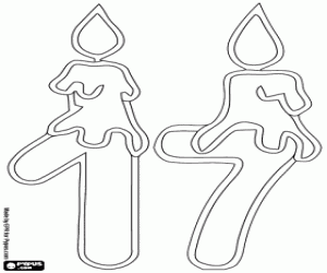 Sayı on yedi mum boyama