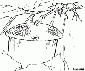 Scrat ve çok büyük palamut boyama