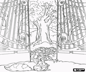 Scrat ve meşe palamutları boyama