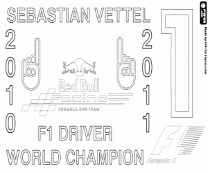 Sebastian Vettel, şampiyon 2011 F1 boyama