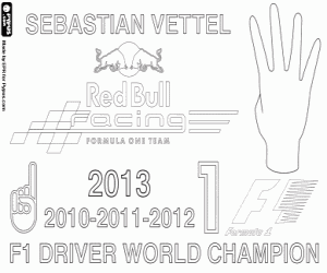 Sebastian Vettel, şampiyon F1 2013 boyama