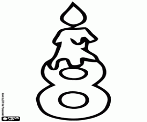 Sekizinci doğum günü mumu ile boyama