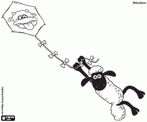 Shaun koyun ve uçurtma boyama