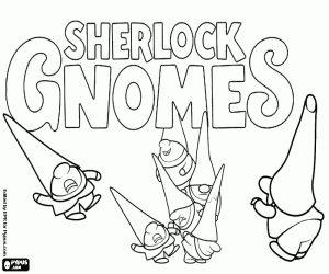 Sherlock Gnomes logosu ile cüceler boyama