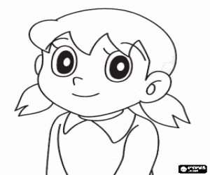 Shizuka, Doraemon karakter boyama