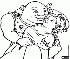 Shrek ve Fiona boyama