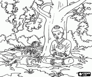 Siddhartha Gautama meditasyon boyama
