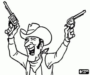 Silahlı adamı vurmak için hazır boyama