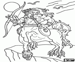 Silahlı bir centaur boyama