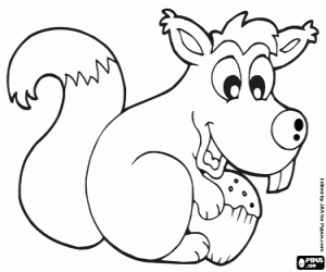 Sincap ve bir meşe palamudu boyama