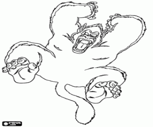 Son Goku dev bir goril dönüştürdü boyama